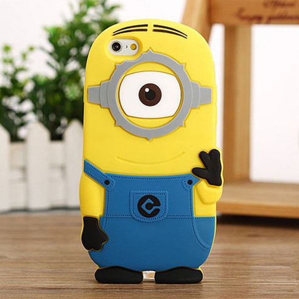 3D Minions Soft Silicone Case For iPhone 7 7 Plus 4 4S 4G 5 5S SE 5C 6 6S Plus
